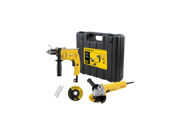 Kit Esmeril Angular Taladro Percutor Stanley