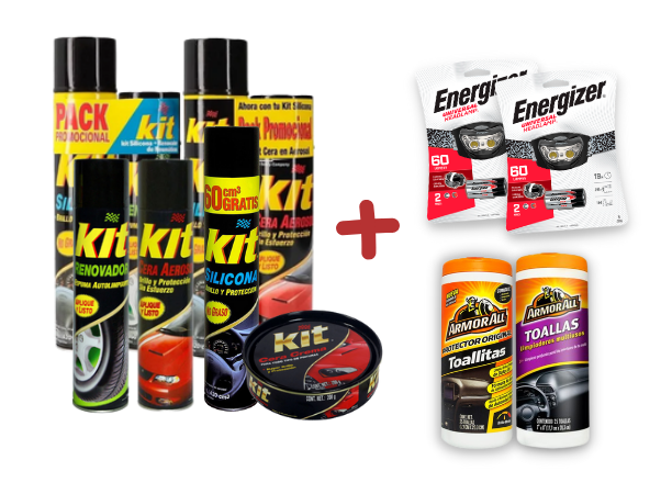 Pack productos Kit + 2 linternas cabeza + 2 set de toallitas de REGALO