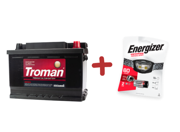 Bateria Troman TR55D 55AH + Linterna Cabeza de REGALO