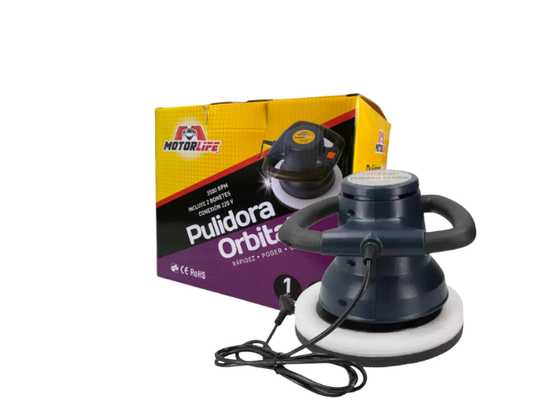 Pulidora Orbital para Auto AC 220 V 3500 RPM  90W 9" Motorlife